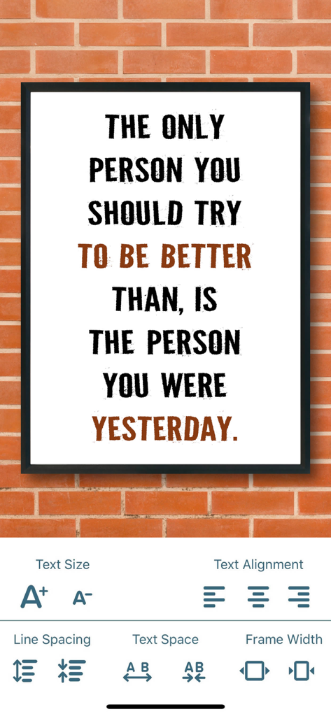 Quotes Creator - Quote Maker - Quotes Creator app interface showing a motivational quote and text editing tools