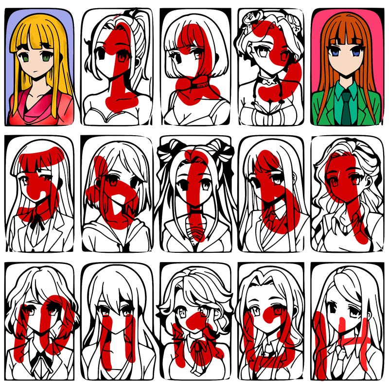 girls that look diffrent anime