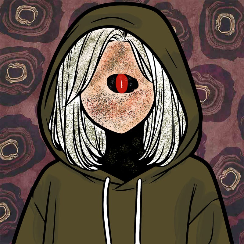 a faceless girl in a hoddie