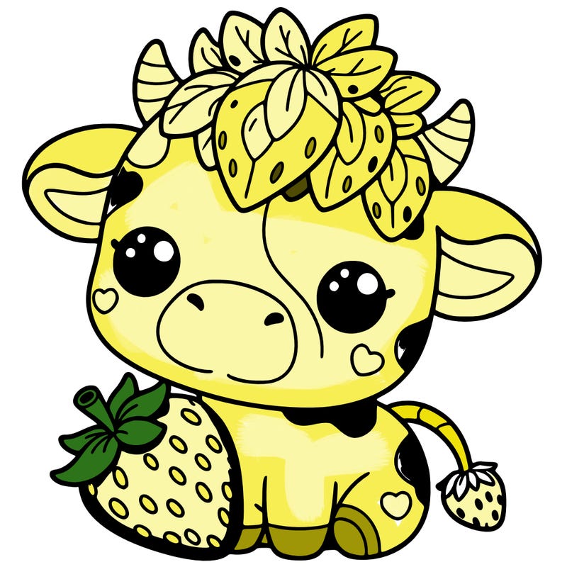 cute strawberry cow