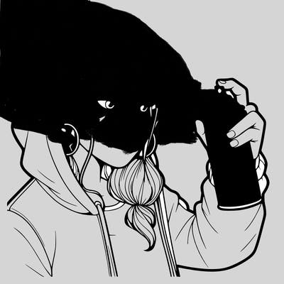 a realistic girl, spray painting