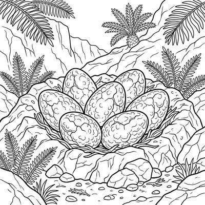 Embark on a thrilling prehistoric adventure with our Hadrosaur Dinosaur Eggs coloring page. Bring these ancient fossilized eggs and their lush Late Cretaceous environment to life with your favorite colors.