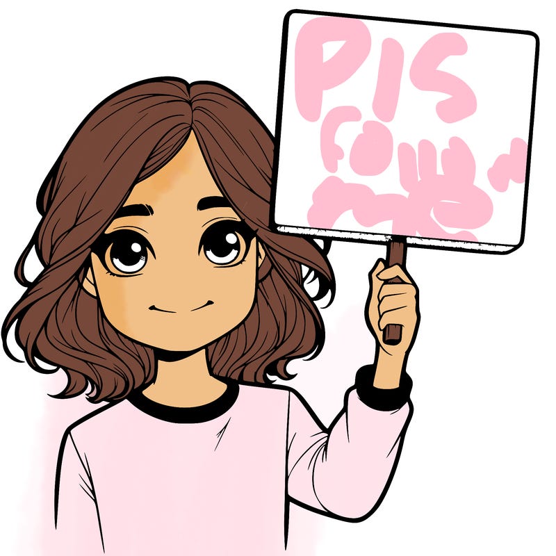 realistic girl holding up a sign