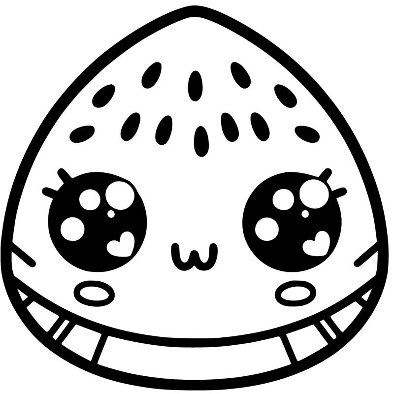 cute watermelon with eyes nose mouth