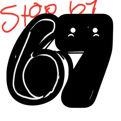 the numbers 67