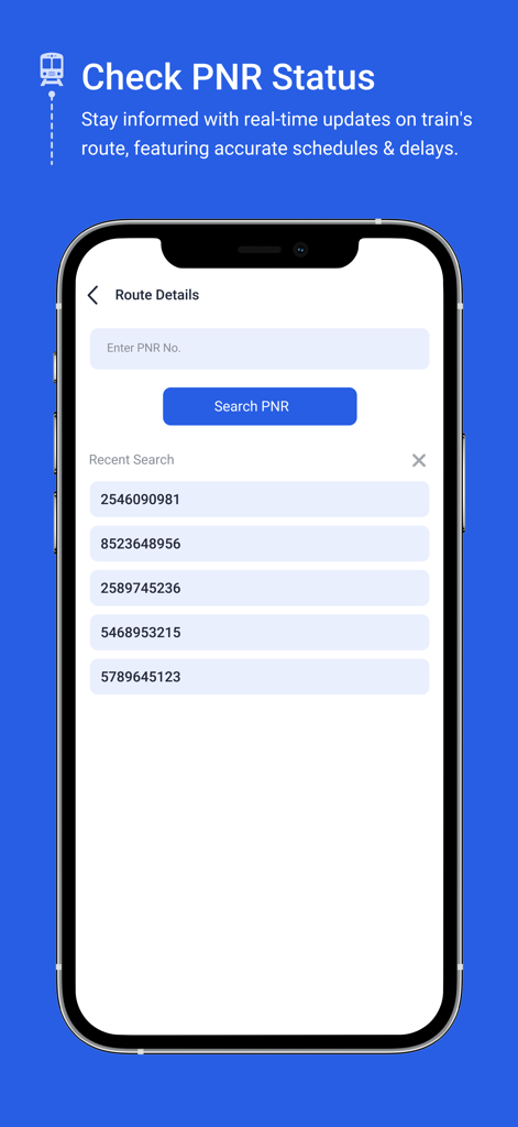 Where is my Train Live Status - Where is my Train Live StatusアプリのPNRステータス検索画面