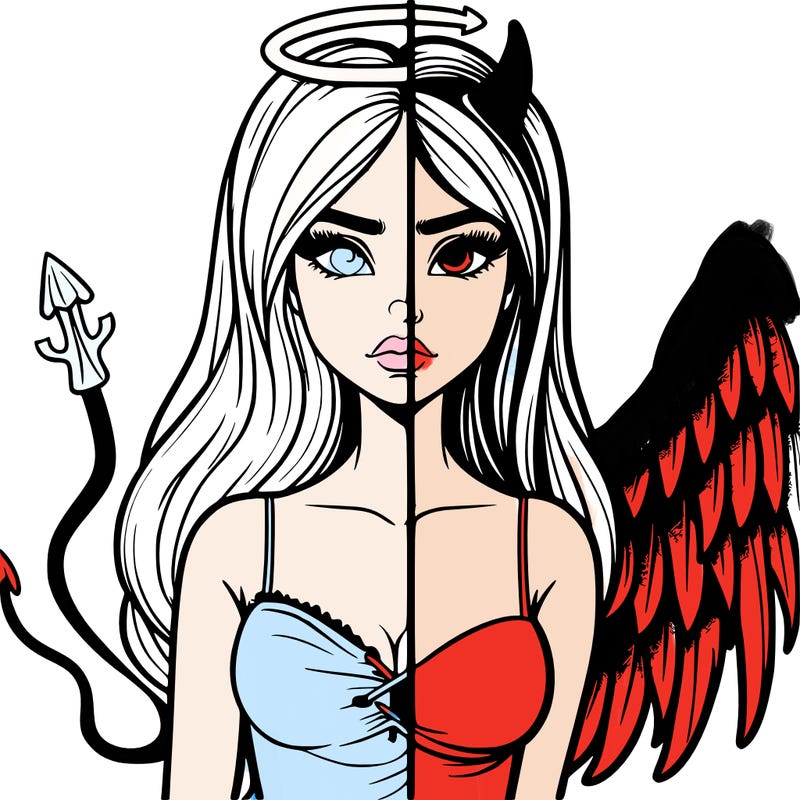 devil vs angel realistic girl