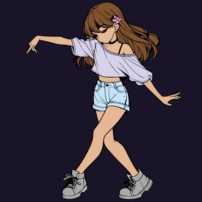 realistic girl danceing