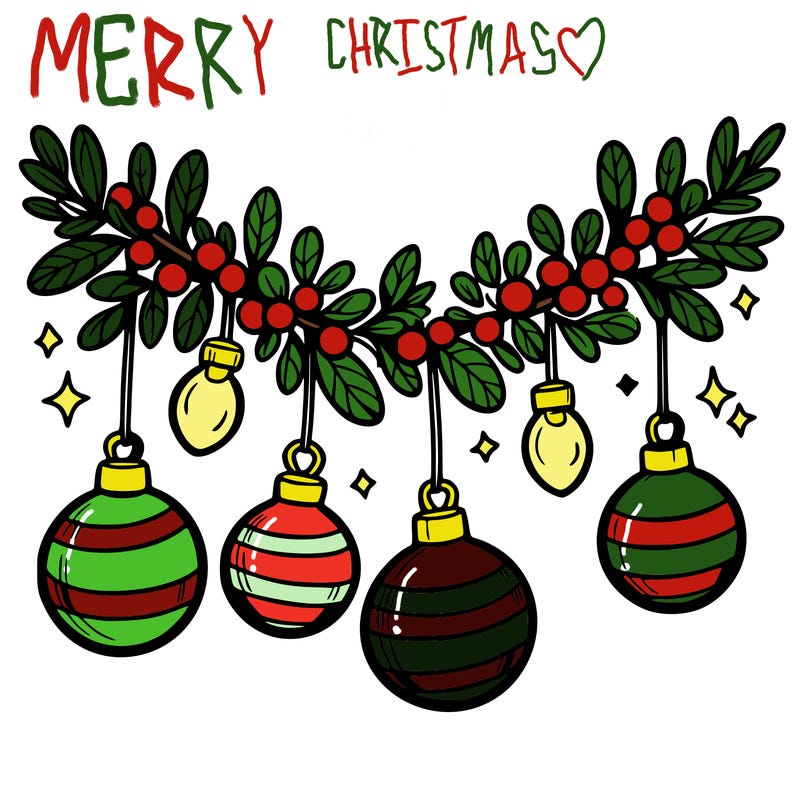 christmas garland with big bulbs