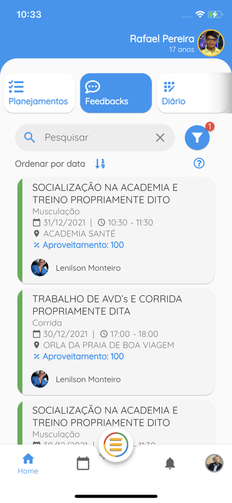 TiTa Therapy - Interfaccia dell'app TiTa Therapy che mostra il feedback delle sessioni terapeutiche e il monitoraggio dei progressi per le attività di neurosviluppo.