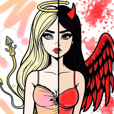 devil vs angel realistic girl