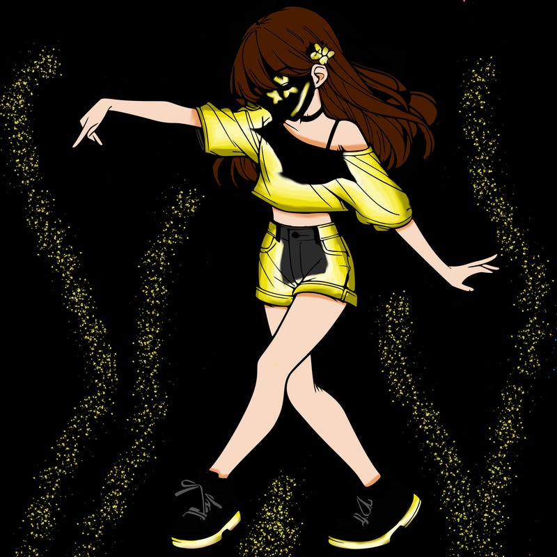 realistic girl danceing