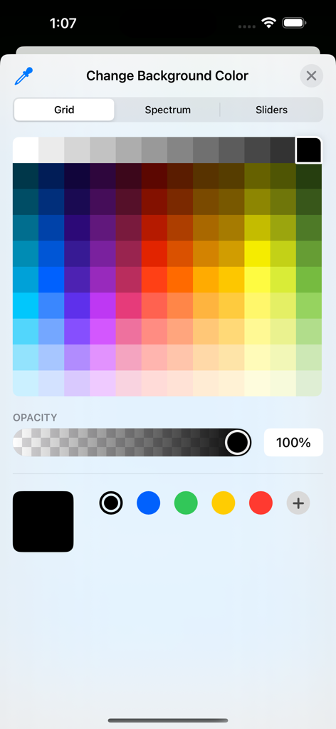 Pink Quran App القران الكريم - Interface for customizing background colors and opacity in the Pink Quran App