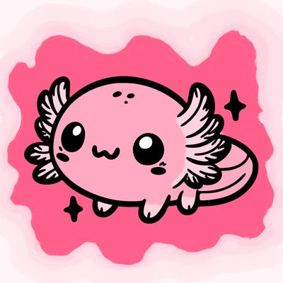 cute easy baby axolotl