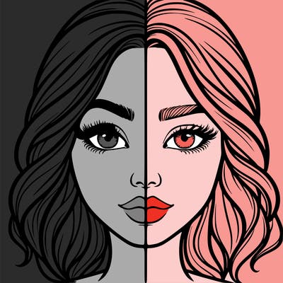 realistic girl split half