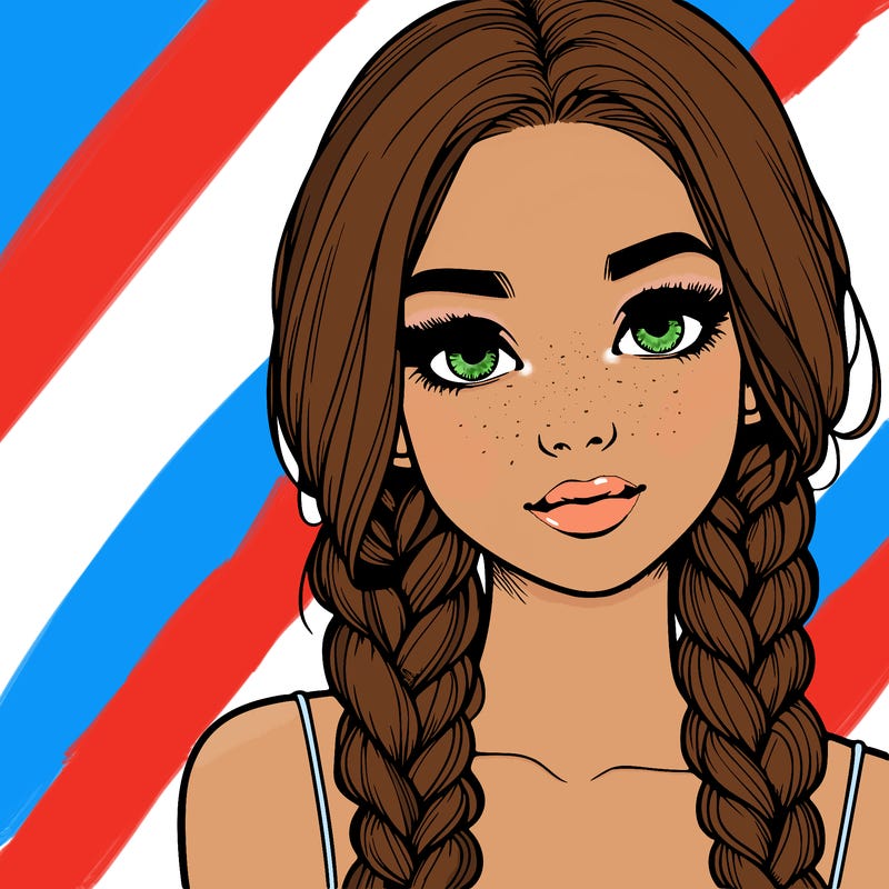 realistic girl with braids