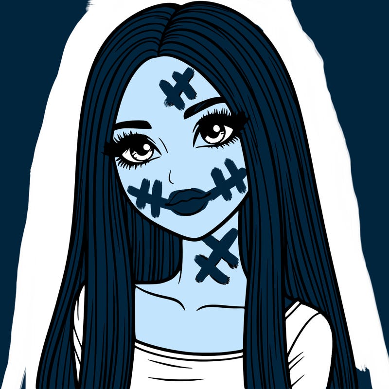 realistic girl with straight and long hair