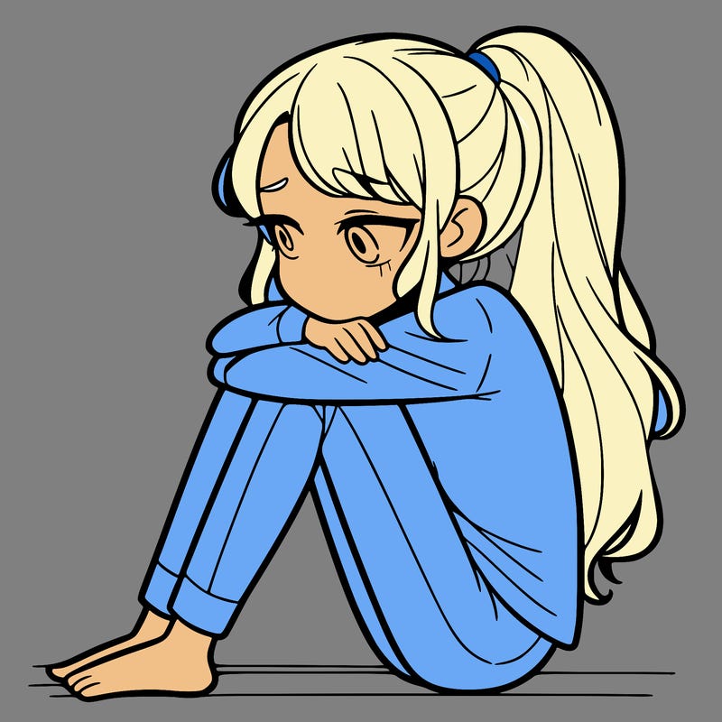 lonely young woman who is sad