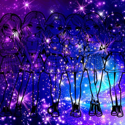a group of girls realistic