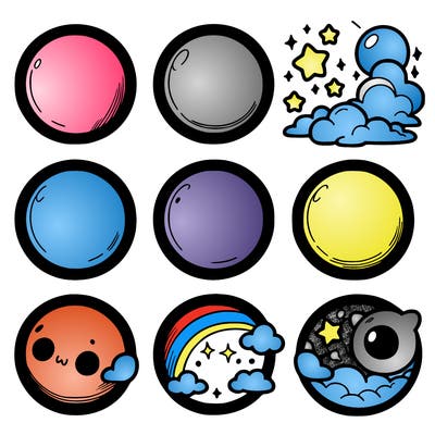 nine blank circles