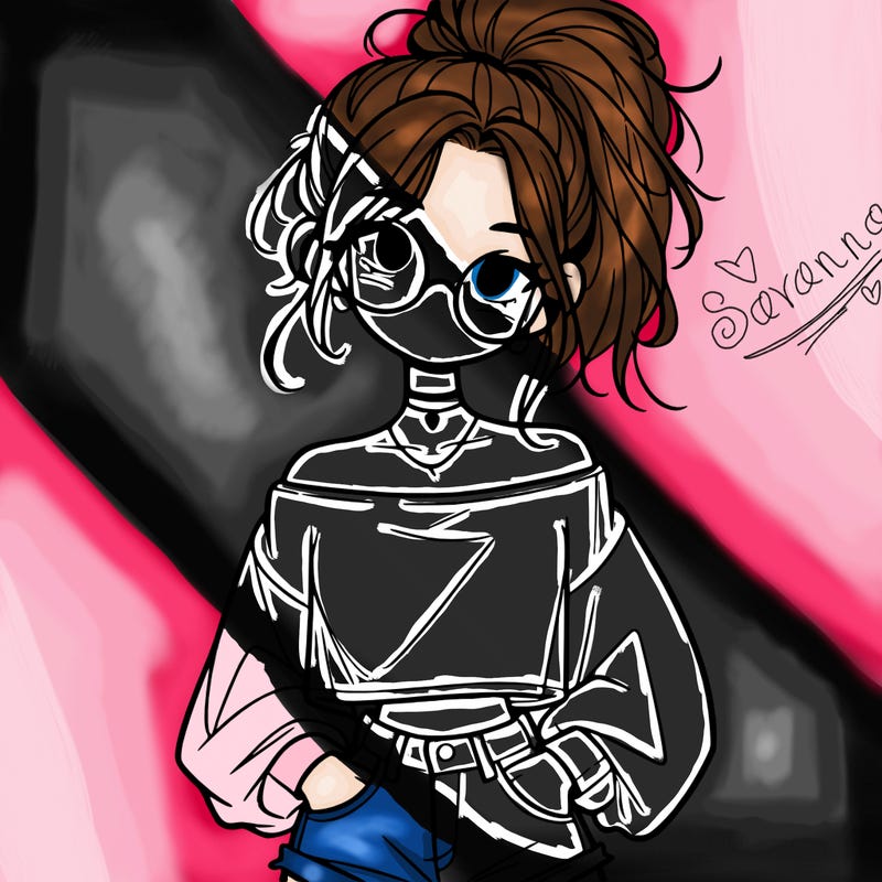 girl with a messy ponytail glasses a baggy crop top and jean shorts