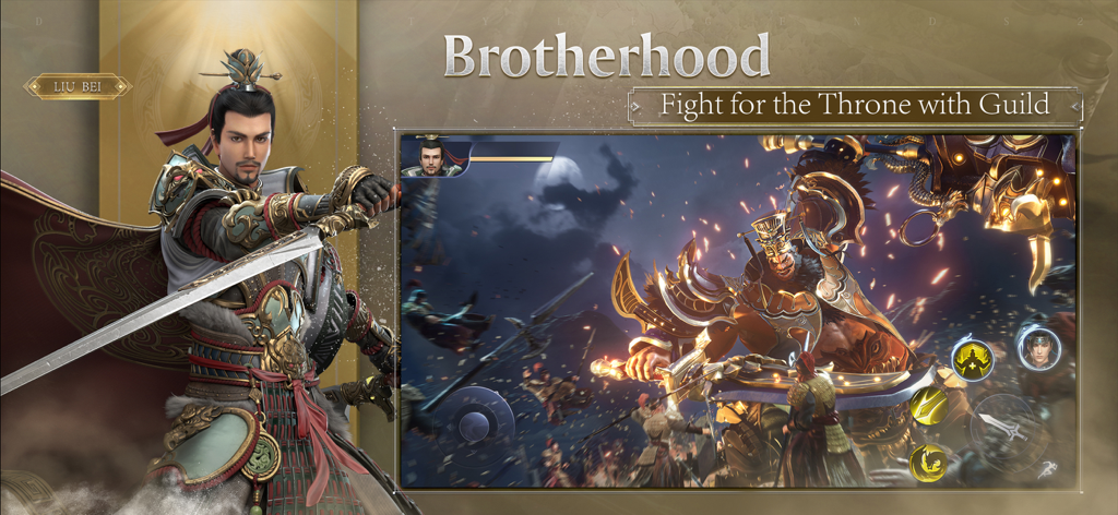 Dynasty Legends 2 - Dynasty Legends 2の劉備キャラクター、高品質グラフィックスで仲間意識とギルドバトルを促進