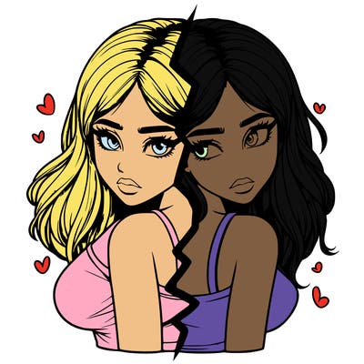 realistic girl split