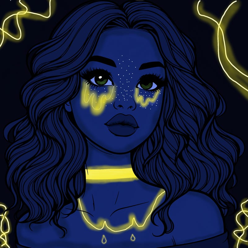 realistic girl with wavy hair and lips