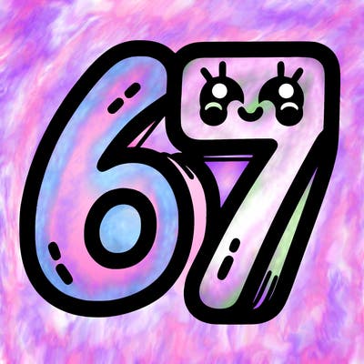 the numbers 67