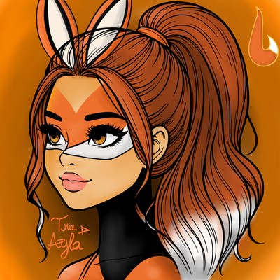 realistic girl with a high ponytail