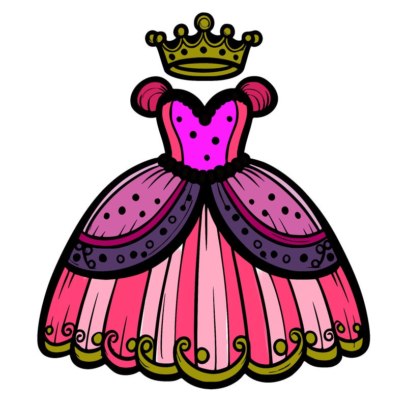 gown with tiara