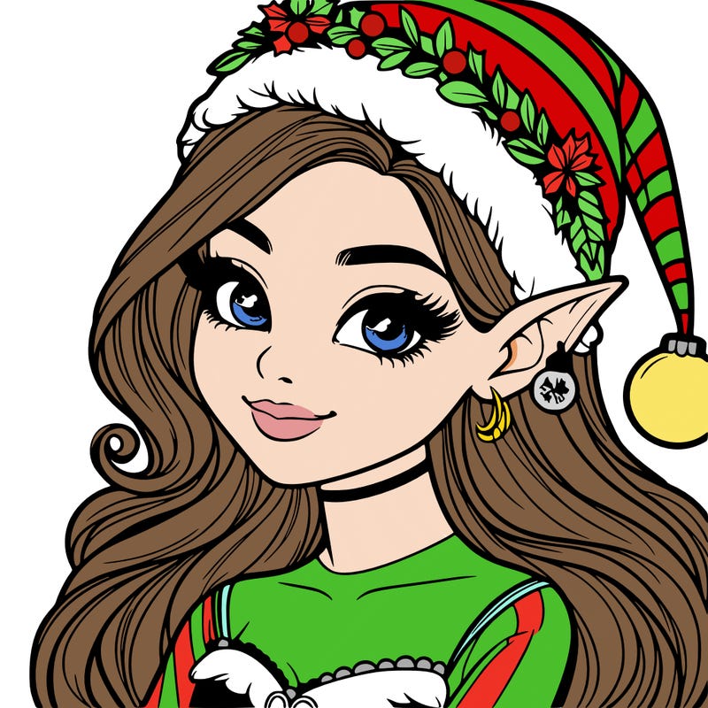 christmas girl elf realistic