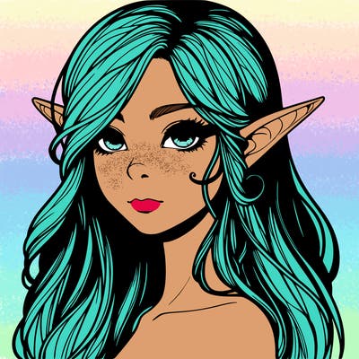 elf girl realistic dark fantasy