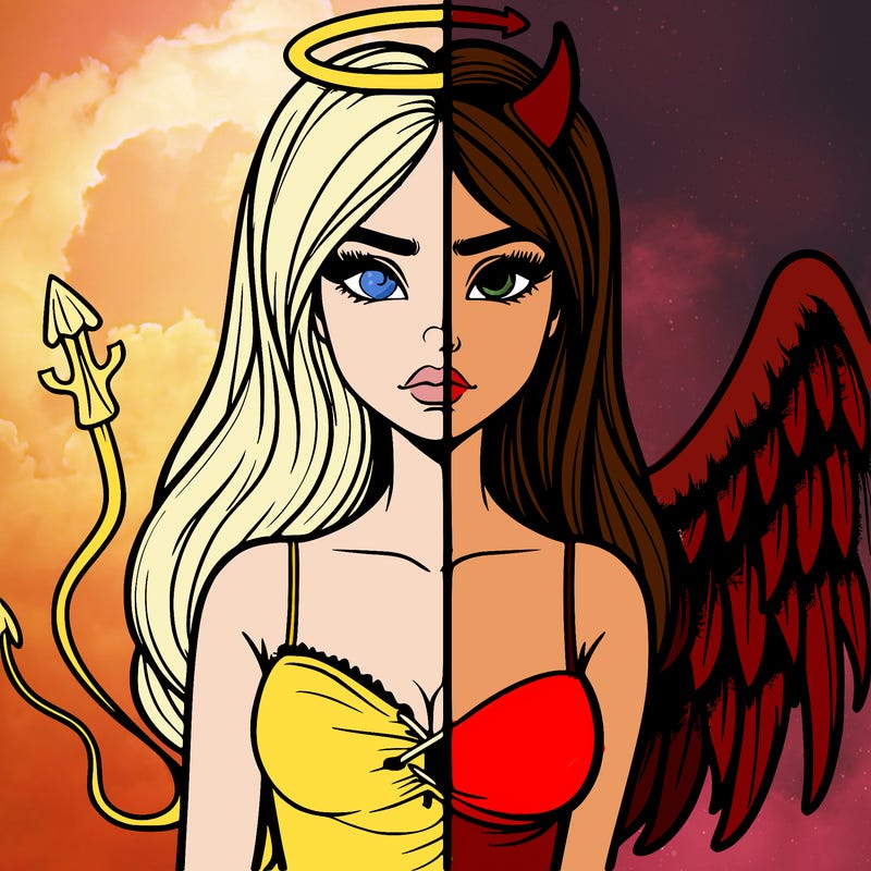 devil vs angel realistic girl