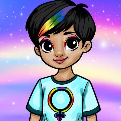 girl with pixie cut and feminist shirt