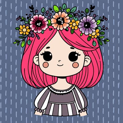 girl with flowers crown