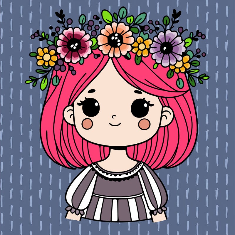 girl with flowers crown