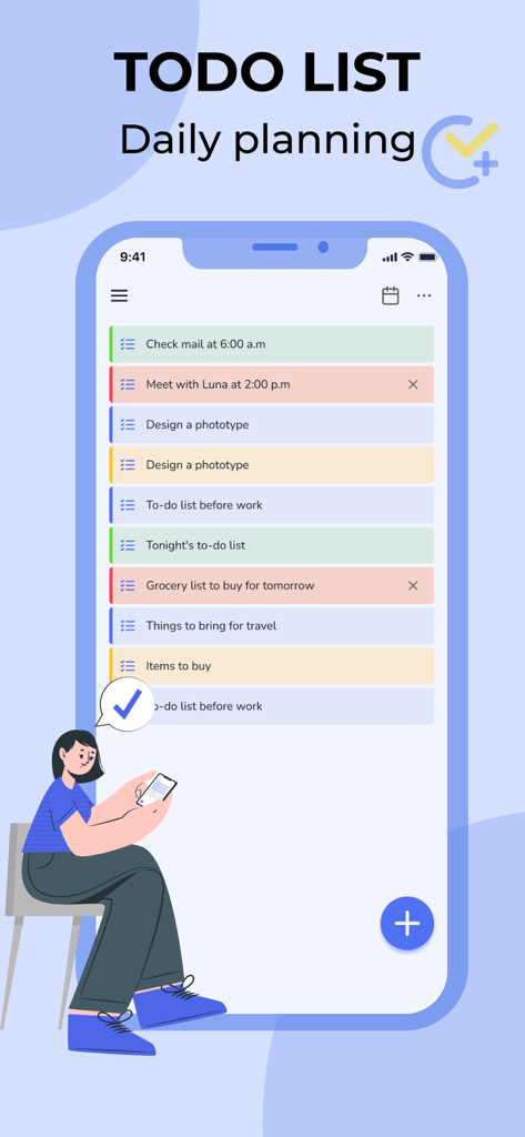 Todo Widgets - Lock Screen 16 - タスク管理と生産性のためのカラフルな日次ToDoリストを表示するiPhone画面