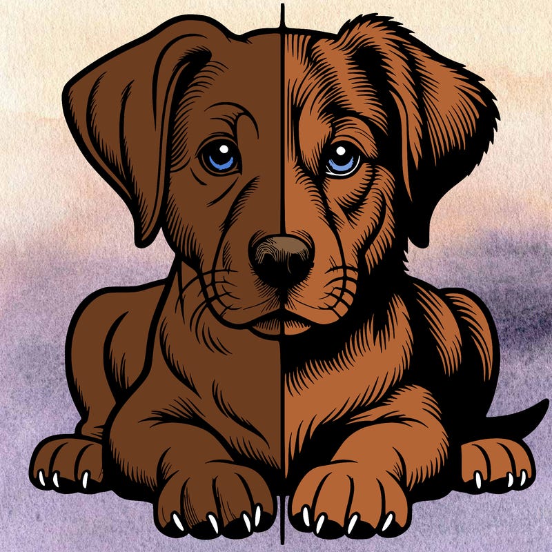 realistic dog split picture