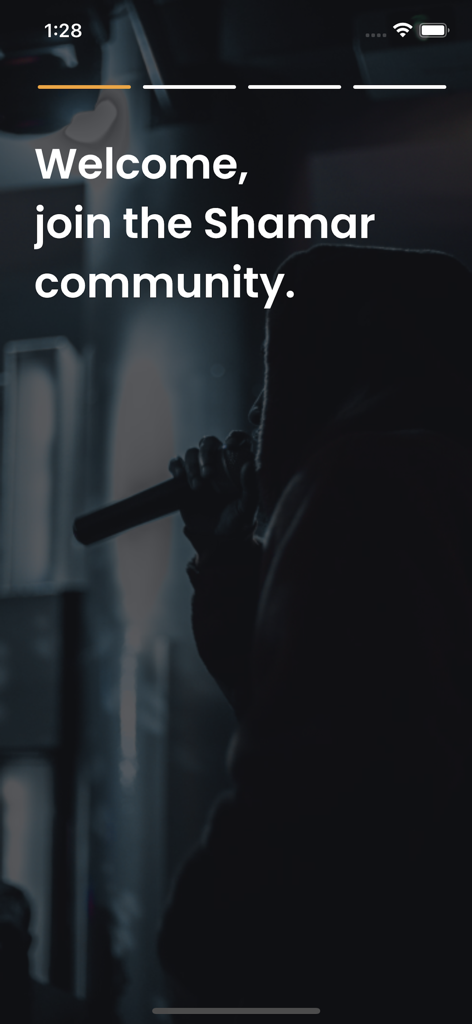 Shamar - Welcome message for the Shamar community with an artist performing on stage in the background