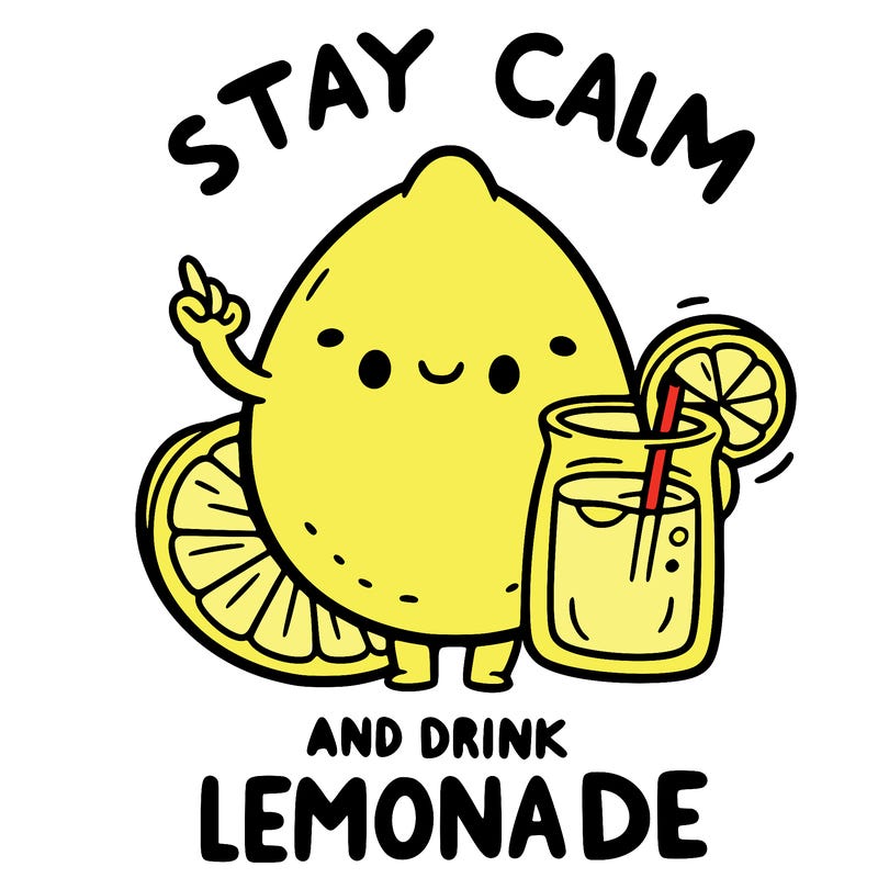 stay calm and drink lemonade