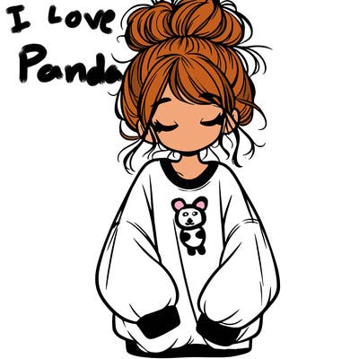 girl with baggy sweatshirt and messy bun