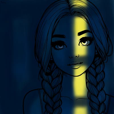 realistic girl with braids