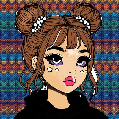 realistic girl with space buns