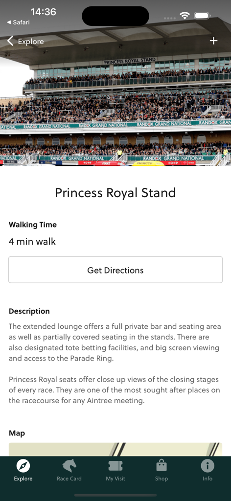 Aintree Racecourse - Princess Royal Stand directions and details in the Aintree Racecourse app