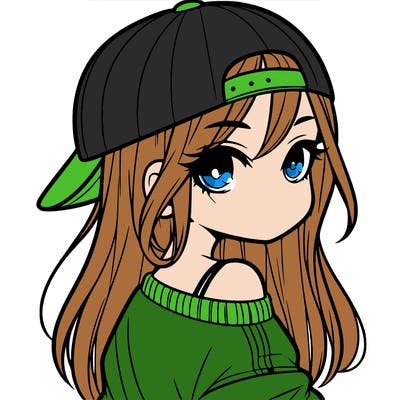 girl with a backward hat on