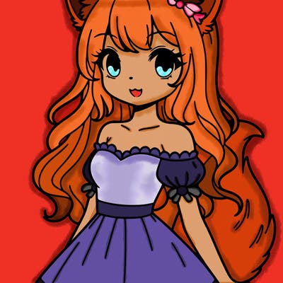 girl with fox ears and tail