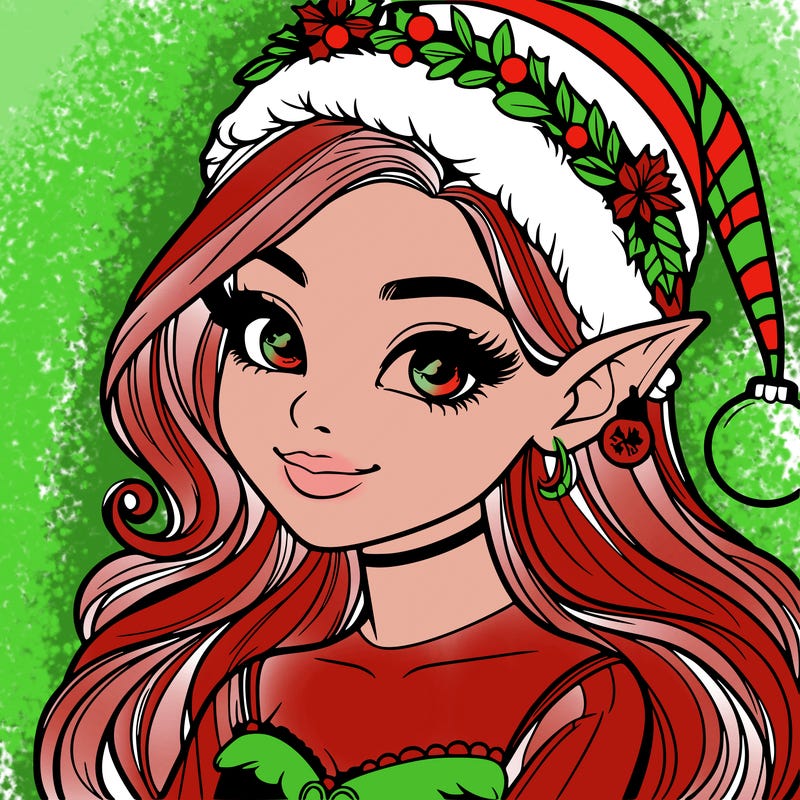 christmas girl elf realistic