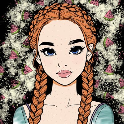 realistic girl with braids