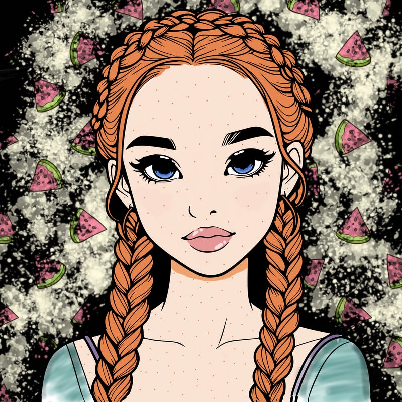 realistic girl with braids